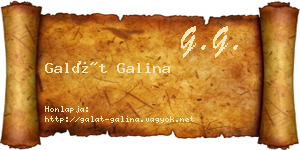 Galát Galina névjegykártya
